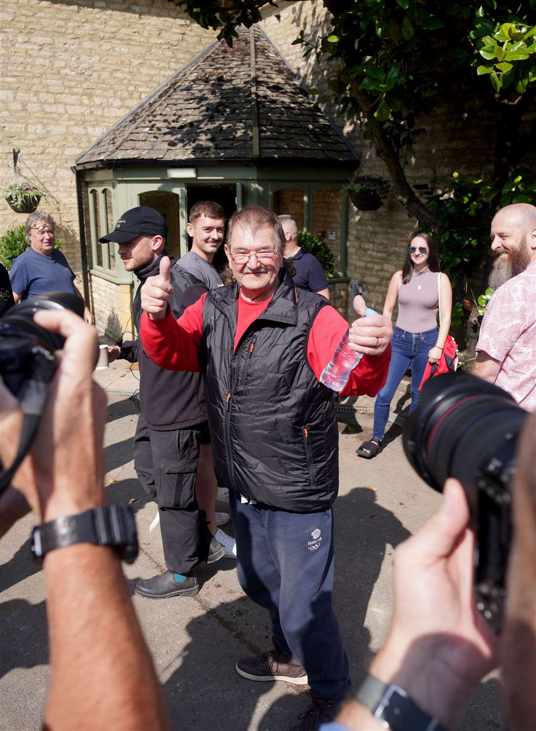 Clarkson’s Farm star Gerald Cooper arrives for the opening of Jeremy Clarkson’s new pub, The Farmer’s Dog (Ben Birchall/PA)