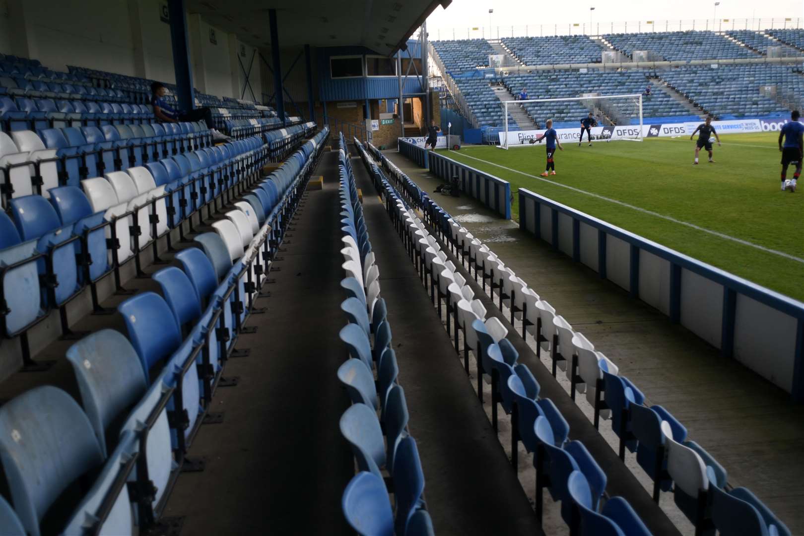 Empty stands at Priestfield due to the Covid restrictions Picture: Barry Goodwin