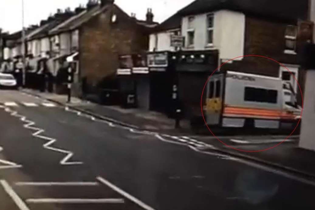 A Met Police van spotted just off London Road, Dartford where scores of officers were seen. Picture: Justin Scrutton