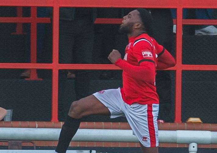 Chatham’s Emmanuel Oloyede came off the bench to score the first in his side's 2-0 win over Ramsgate. Picture: Ian Scammell