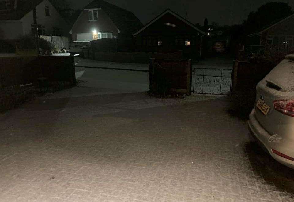 There was a light dusting of snow in Minster last night. Picture: John Nurden