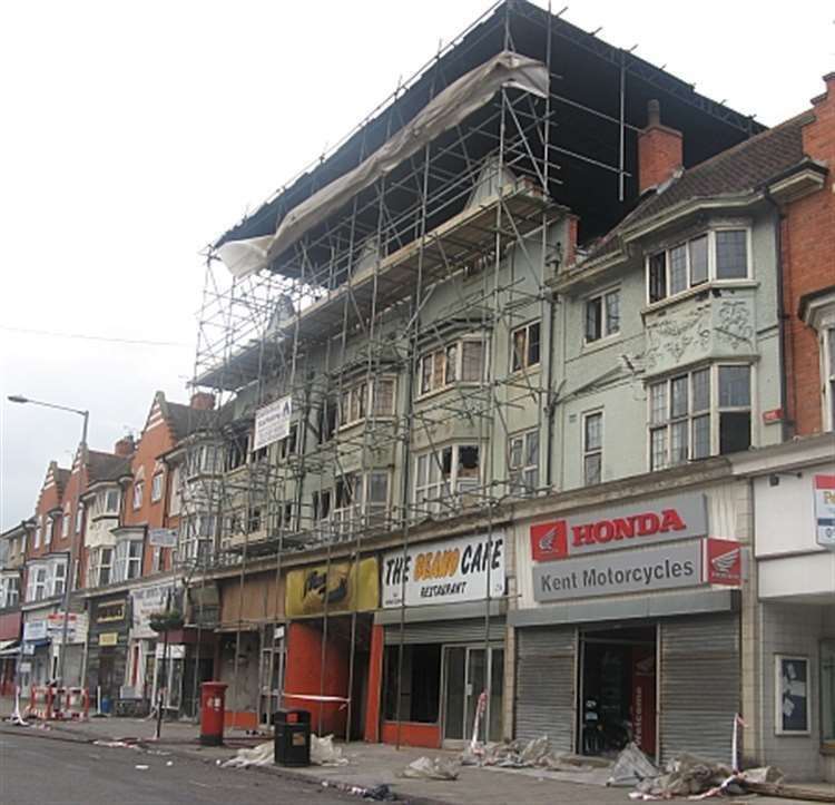 The aftermath of the blaze in Northdown Road