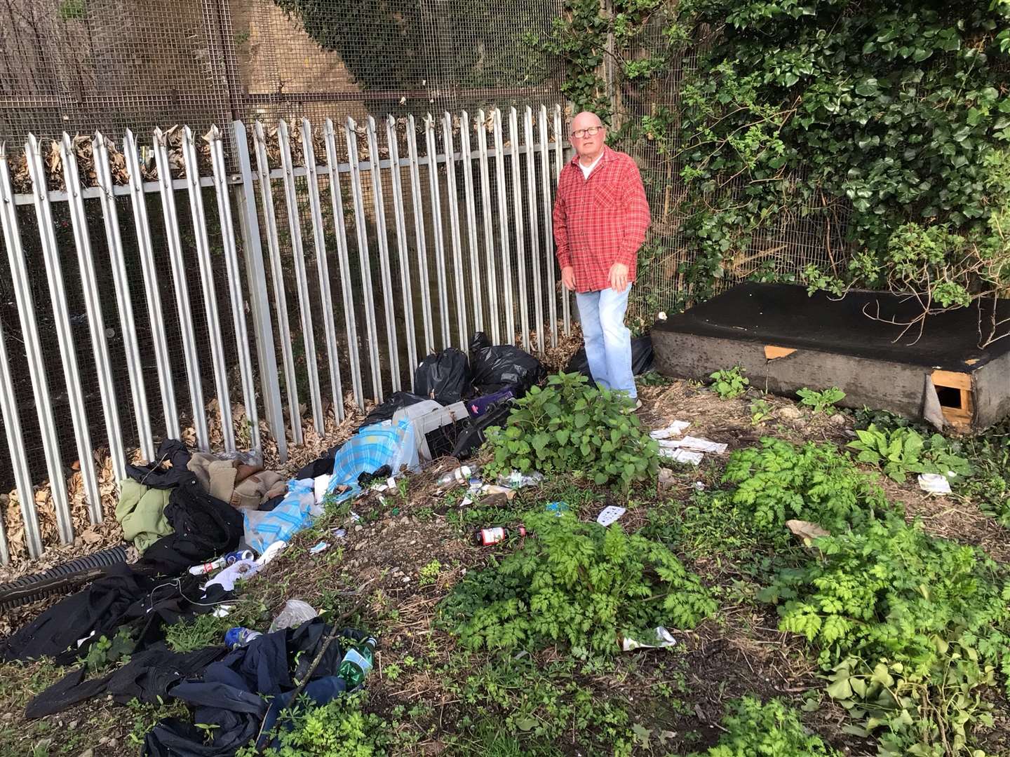 Bob Jackson, 76, from Strood, is fed up of cleaning up the area. Picture: Bob Jackson