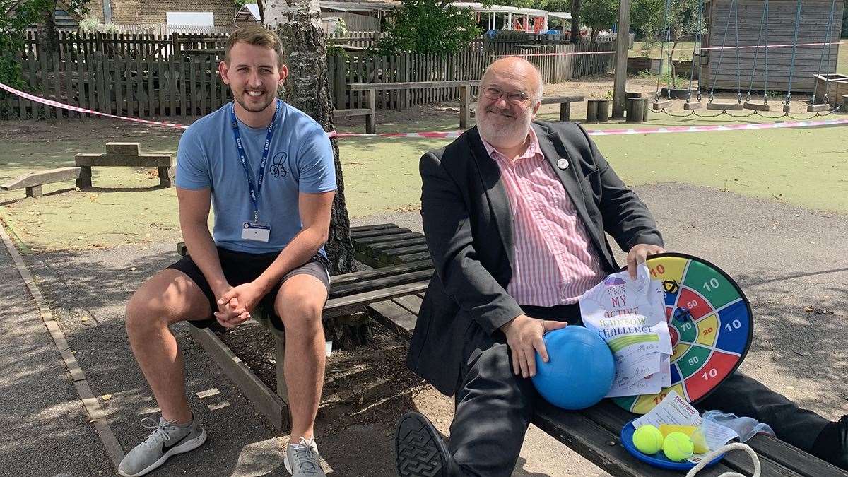 Grant Roe, PE Leader at The Brent Primary School, with Dartford council leader Jeremy Kite. Picture: Jon Rye