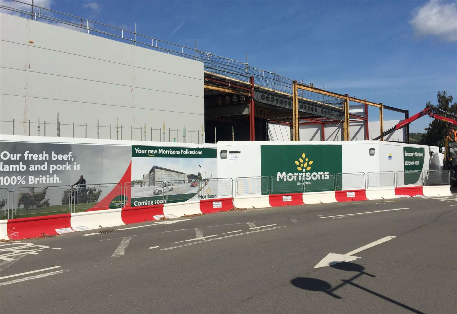 Work continues to rebuild Morrisons in Folkestone after fire