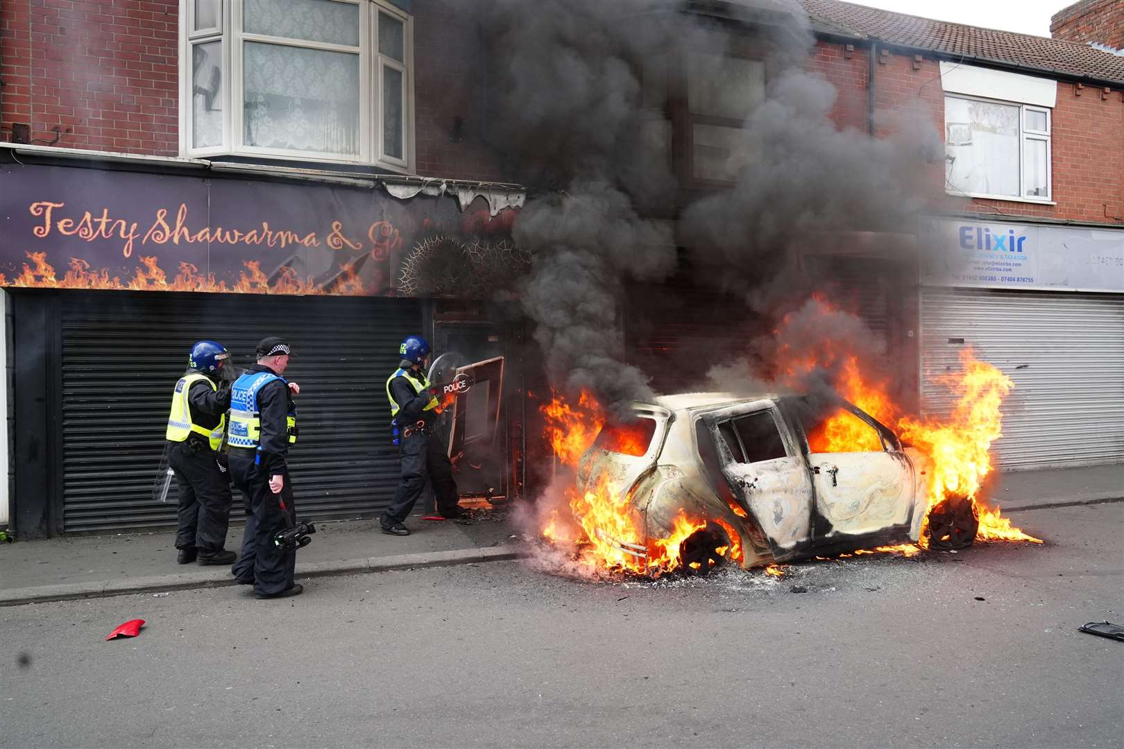 Violence hit towns and cities across England (Owen Humphreys/PA)