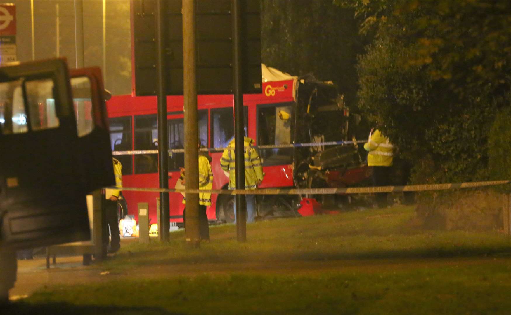 The crash scene in Orpington. Picture: UKNIP