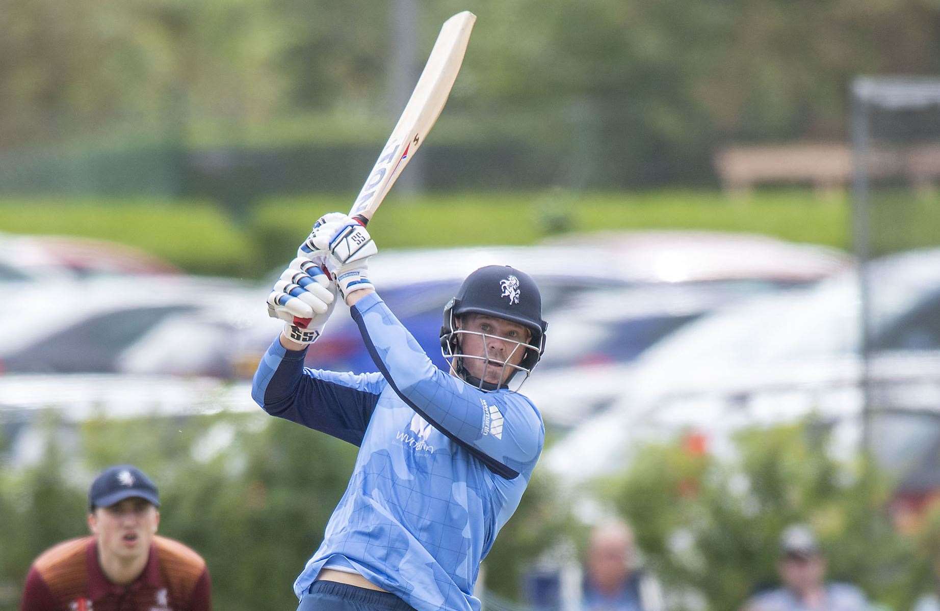 Kent's George Linde did well with both bat and ball but couldn't stop the Spitfires losing to Glamorgan. Picture: Mark Westley