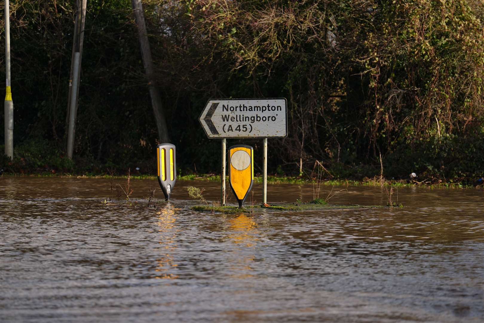 Several roads in Northamptonshire were cut off as the floodwaters rose (Jordan Pettitt/PA)