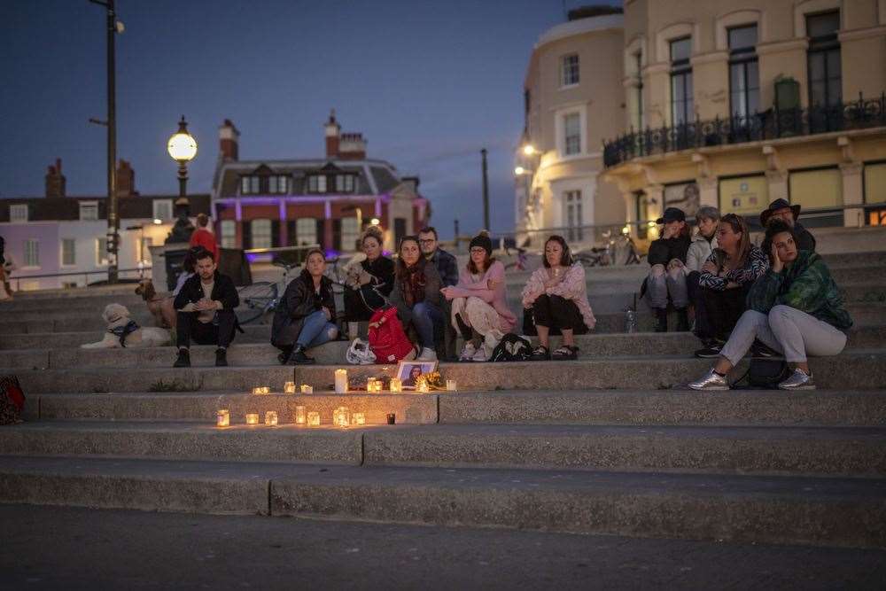 People gathered in Margate to honour Sabina Nessa: Credit @joeandcharlotte