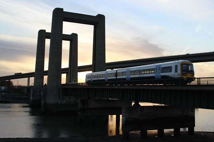 Trains will be unable to cross Kingsferry Bridge when the emergency repairs are carried out. Picture: John Nurden