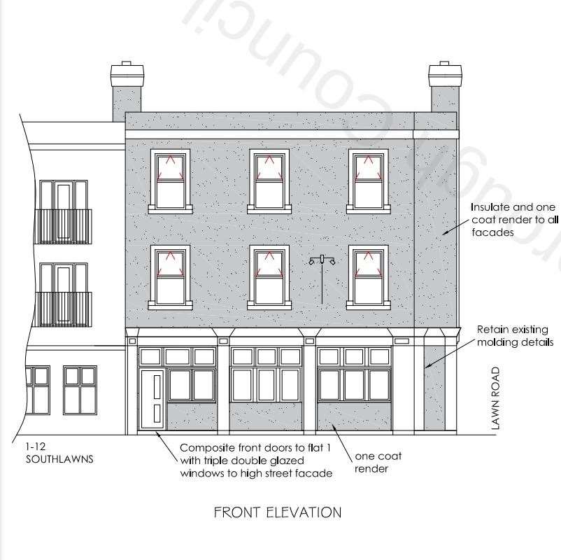 What the front of the former pub could look like. Picture: GBC / H Channa