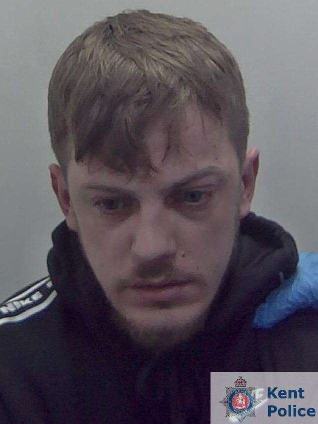 Liam Scott was jailed for 31 months following a crime spree on December 30, 2023. Picture: Kent Police