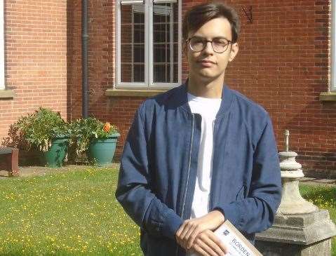 Borden Grammar's Finley Smith who got an A* and three As (15277547)