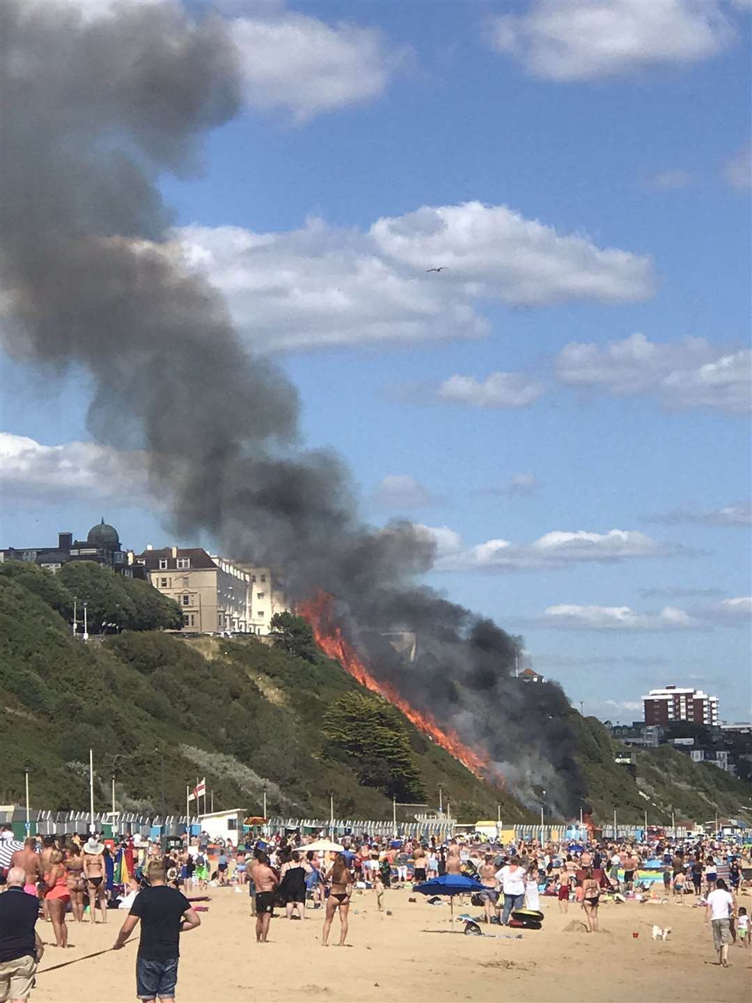 Smoke was seen billowing over the beach cliff (Ekaterina Berkova/PA)