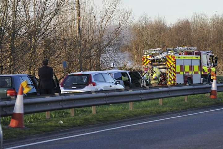 Emergency crews deal with the crash