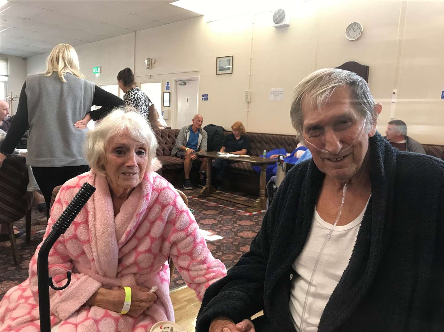 Brian and Georgina Hardy were among those who had to leave their home at Hoo Marina Park following the fire at the neighbouring industrial estate