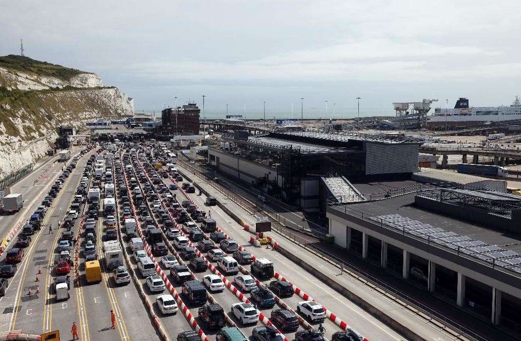 The queues at the Port of Dover last summer. Picture: Barry Goodwin