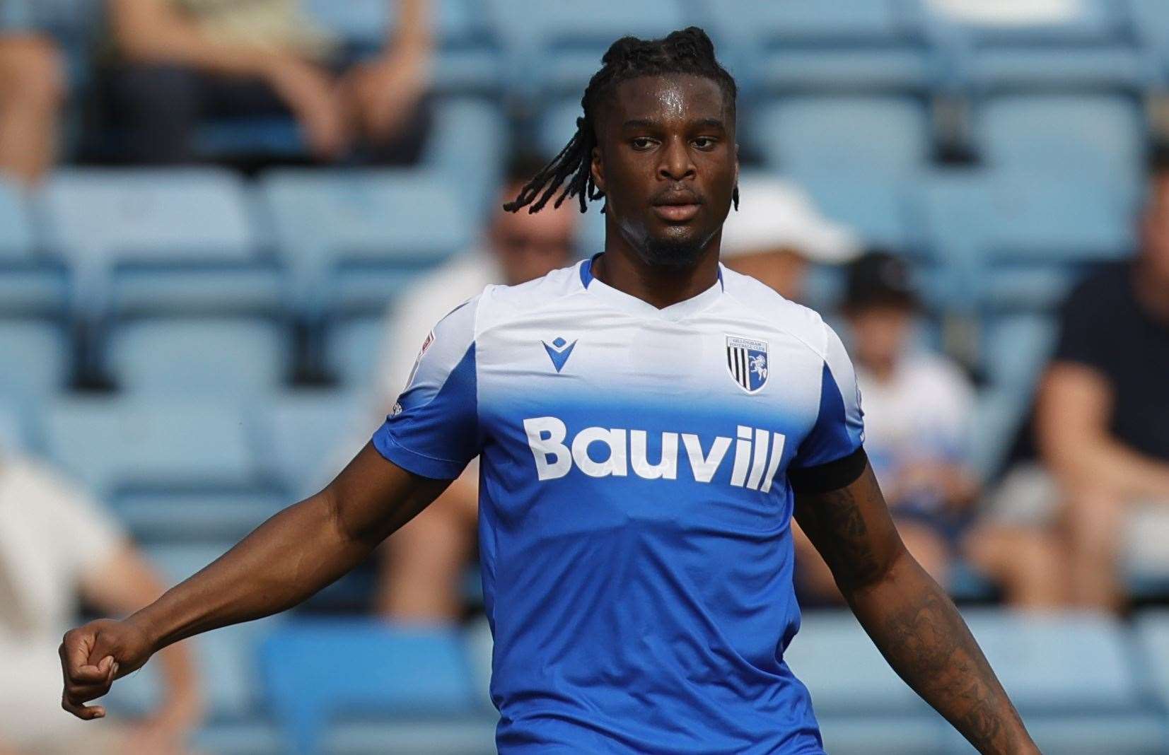 Gillingham defender Shad Ogie reacts to victory over MK Dons and the ...