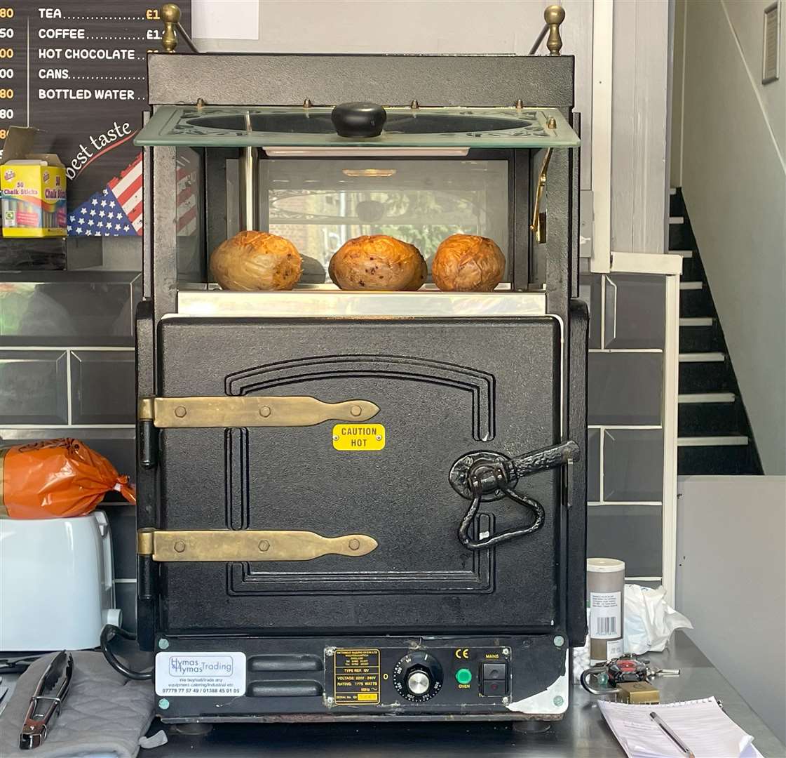 Helen offers "unique" jacket potatoes which are cooked in her potatoes oven cooker and topped with range of fillings