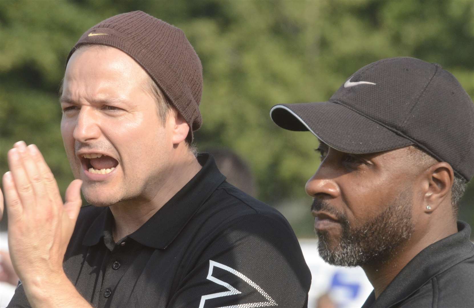 Herne Bay Manager's John Embery and Jermaine Darlington. Picture: Chris Davey FM4902385 (5961813)