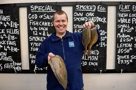 Mark Richardson of M&amp;M Richardson with some freshly caught plaice and sole