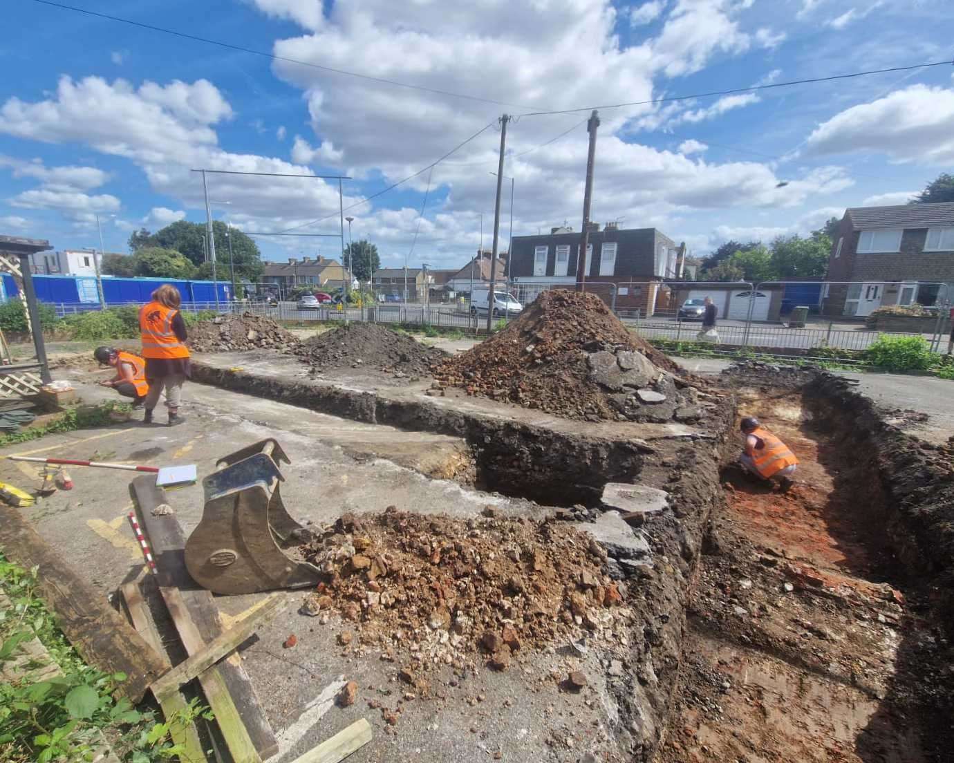 The archaeological dig in the former car park of the Wheatsheaf pub in East Street, Sittingbourne