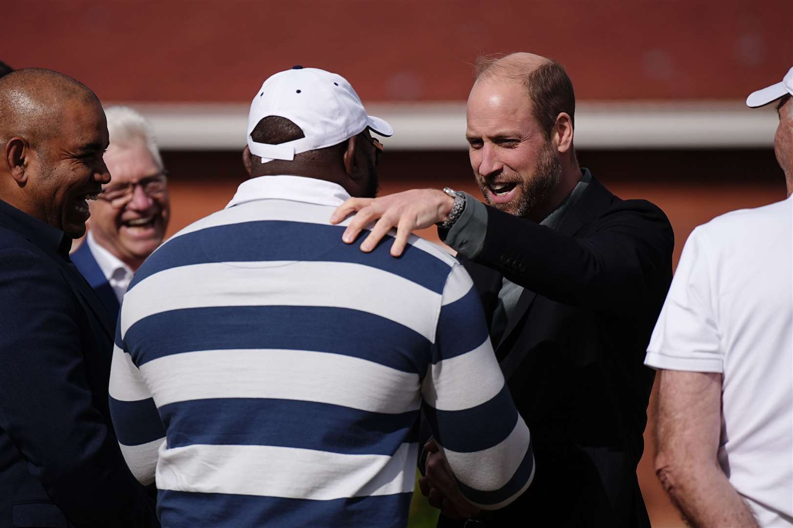 The Prince of Wales meets former Springboks player Tendai Mtawarira (Aaron Chown/PA)