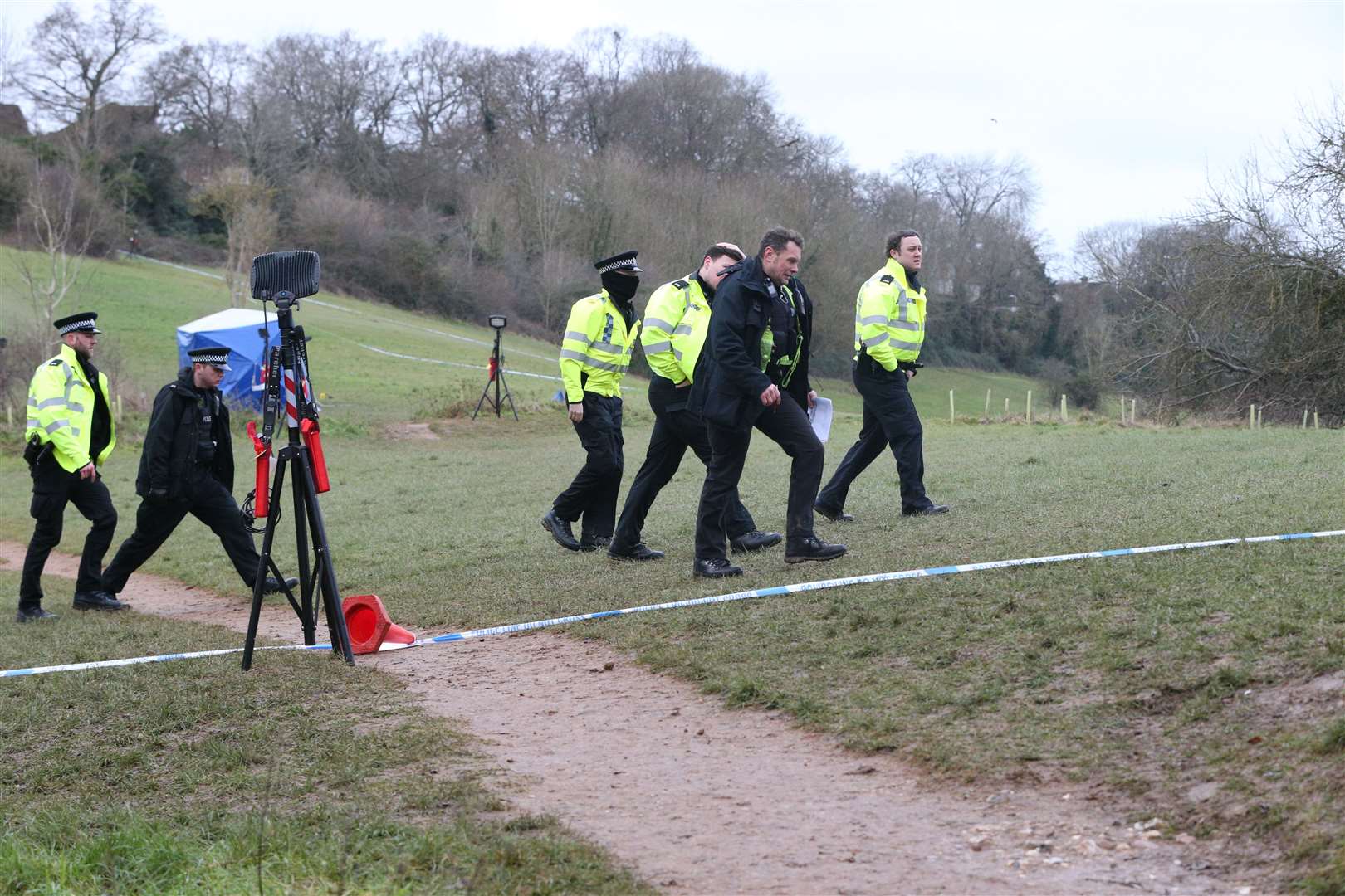 Investigators in Bugs Bottom field (Jonathan Brady/PA)