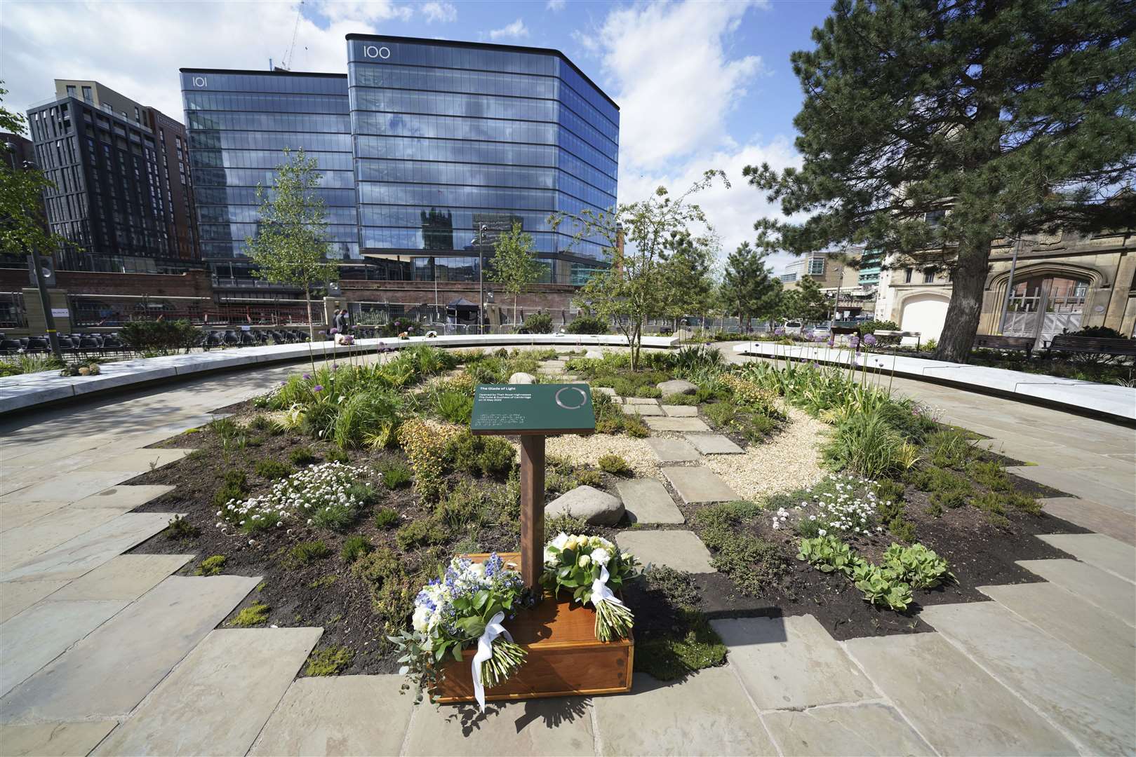 The Glade of Light Memorial, which commemorates the victims of the terrorist attack at Manchester Arena on May 22 2017 (Jon Super/PA)