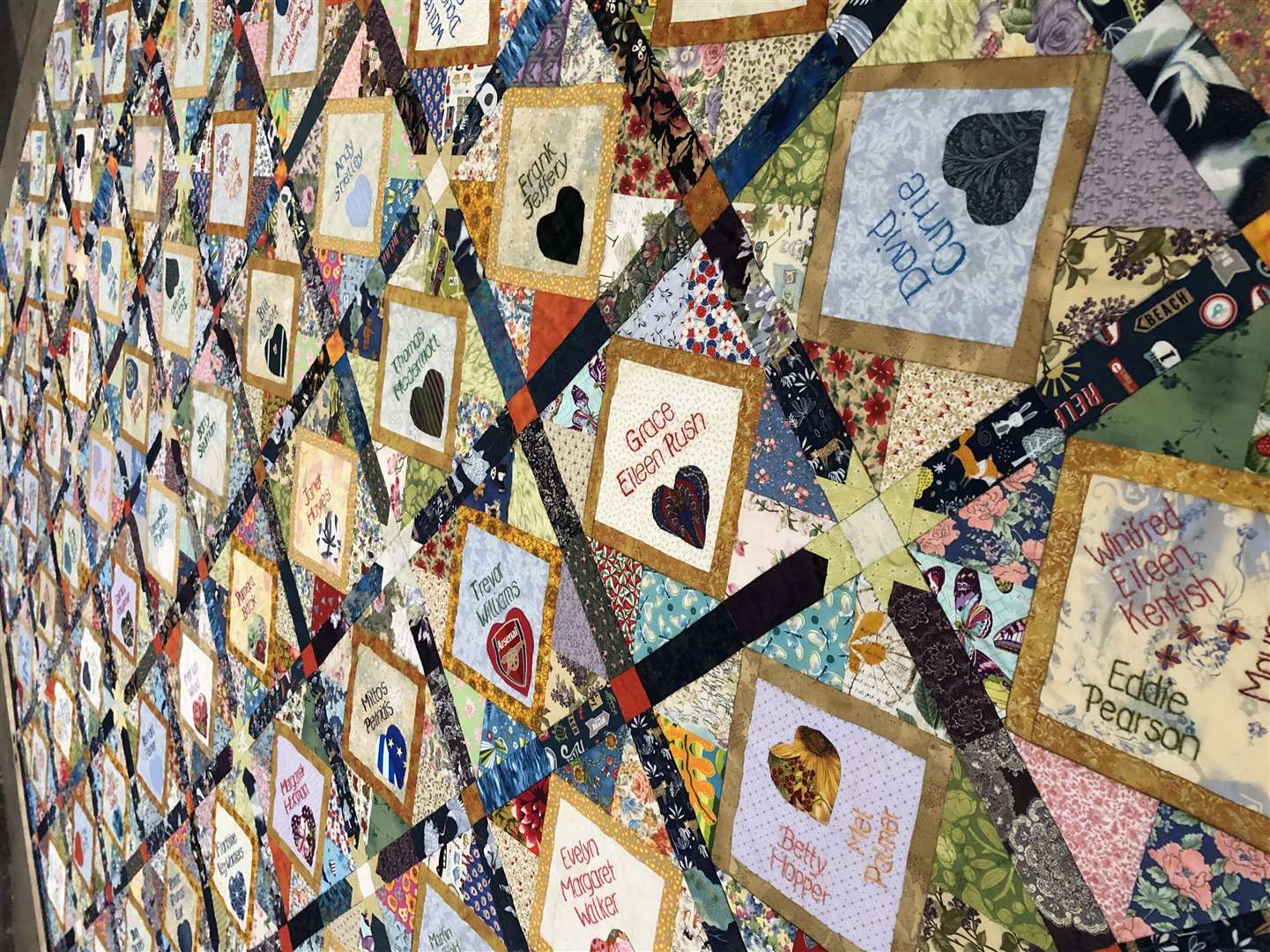 The Kent Corona Quilt is on display at Rochester Cathedral