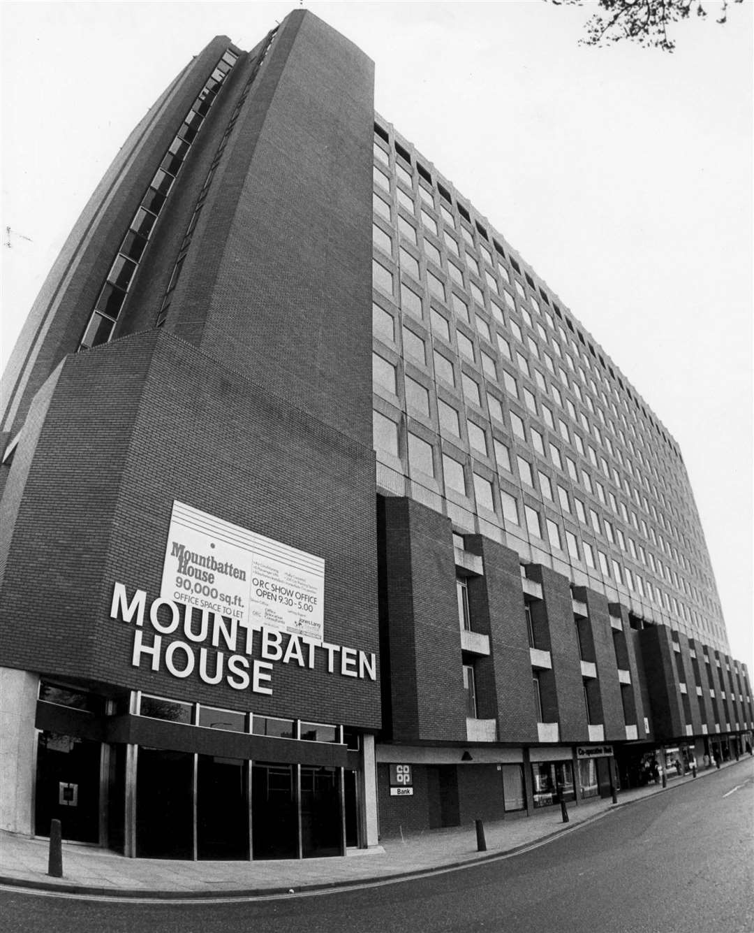 Mountbatten House, Chatham, in 1982. The 1970s office block was recently purchased by Medway Council, with plans approved for 164 apartments and a rooftop champagne bar at the site