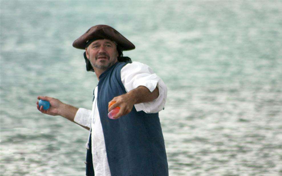 Sheppey Pirates landing at Barton's Point Coastal Park in Sheerness