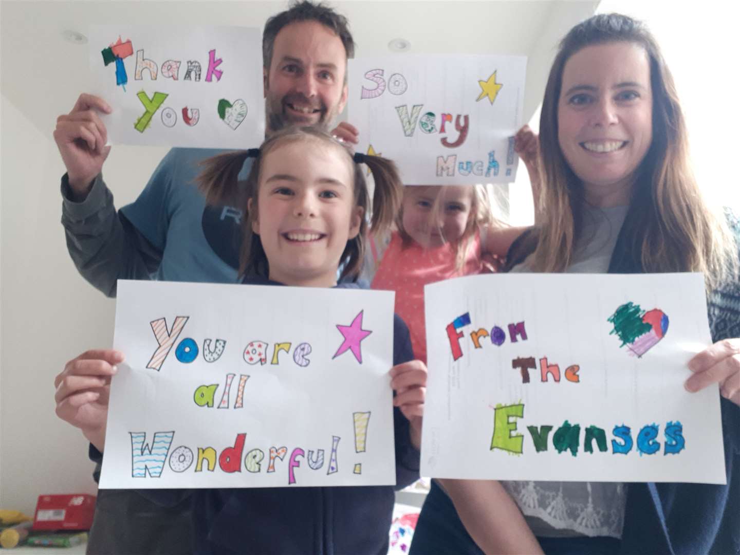 FAMILY TEAMWORK: Ben and Helen Evans with Lily and Poppy