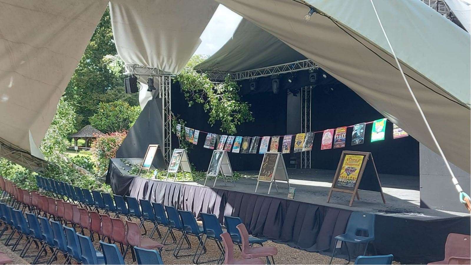 The theatre roof was damaged 'beyond repair'