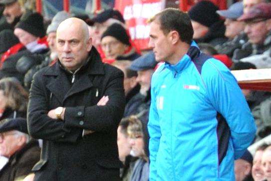 Garry Hill with his assistant manager Ian Hendon Picture: Simon Hildrew