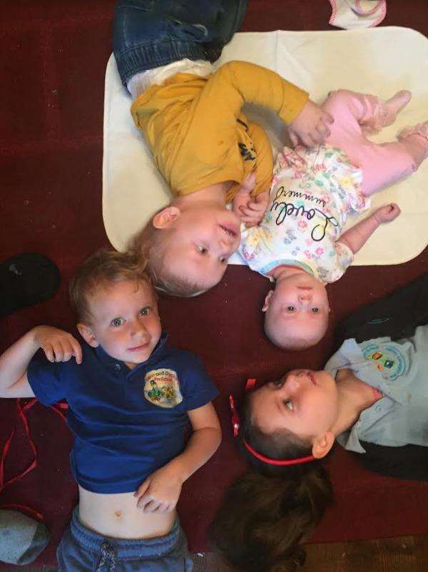 Theia, 5, Bronson,3, Noah, 2, Eva 10 months were stuck on Blue Bell Hill for 6 hours with mum Katrina Festorazzi (6970353)