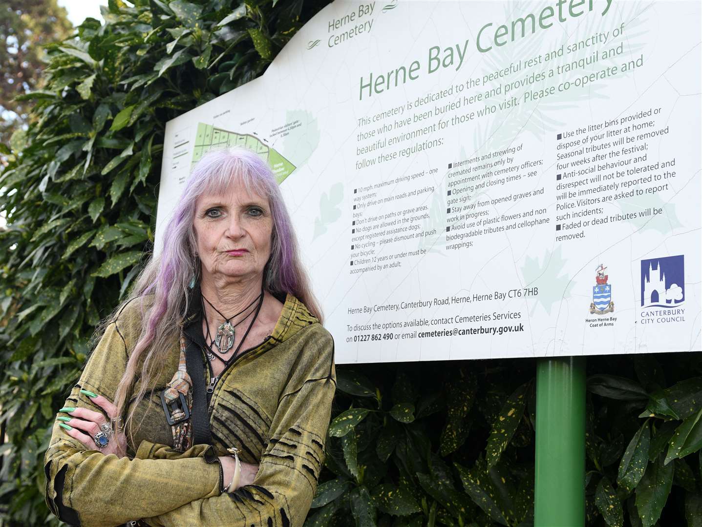 Lynda Martin was fined £100 for bringing her dog to visit the grave of her late husband, Niall. Picture: Barry Goodwin