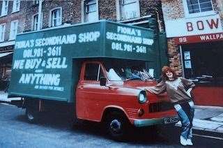 Fiona Jackson with her second-hand shop van