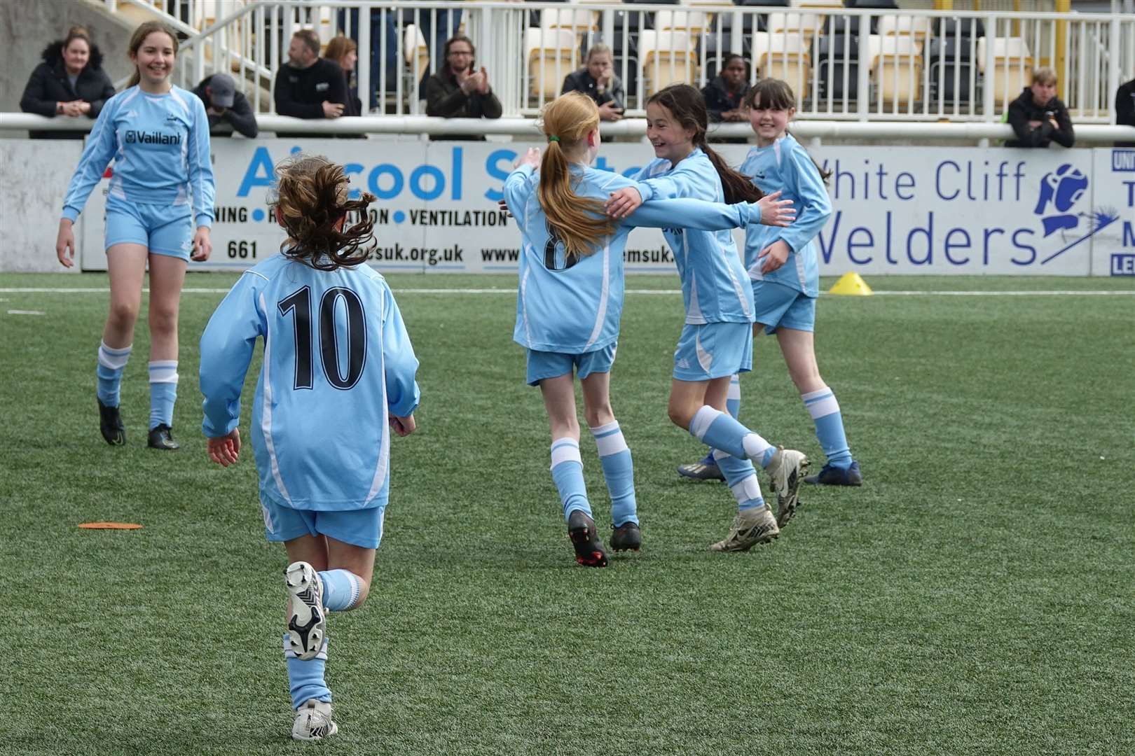 Allington Primary celebrate a goal in the final against Archbishop Courtenay Picture: Ian Tucker