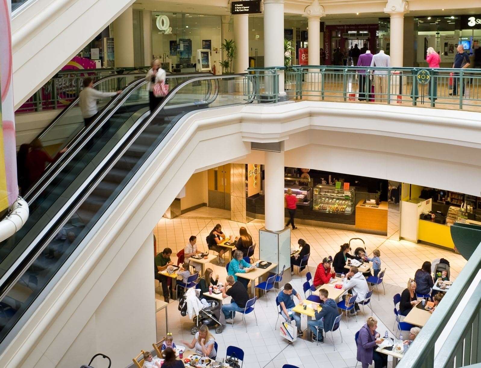 Inside the shopping complex