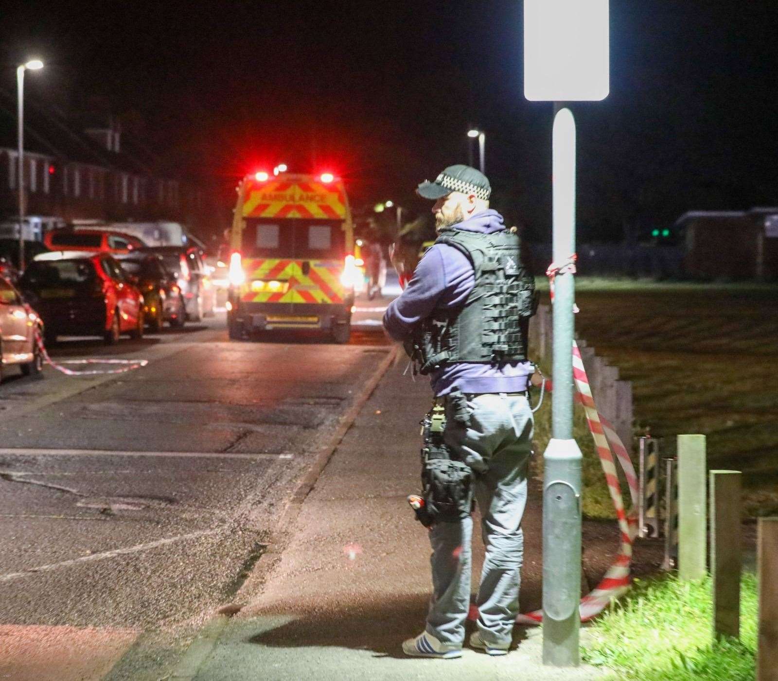 Police in Caxton Road back in October. Picture: UKNIP