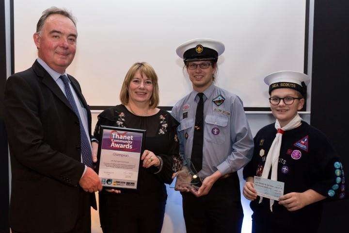 Phillip Jones of London Array, left, with 6th Ramsgate Sea Scout Group (6738127)