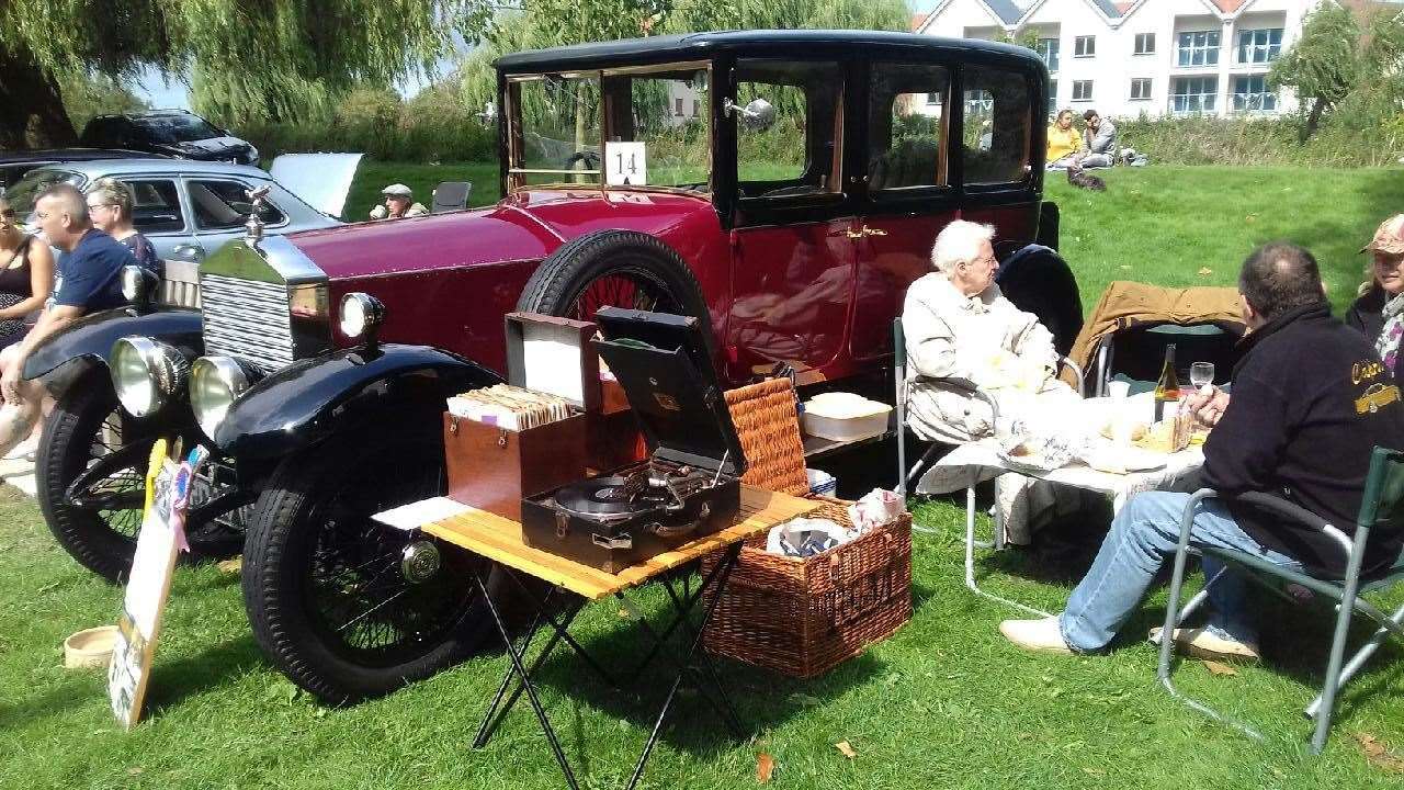 A picnic by the classic cars was enjoyed at the Sandwich Festival last year