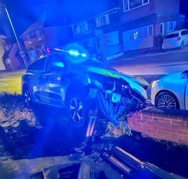 A police vehicle was involved in a collision in Teynham. Picture: Rita Phipps