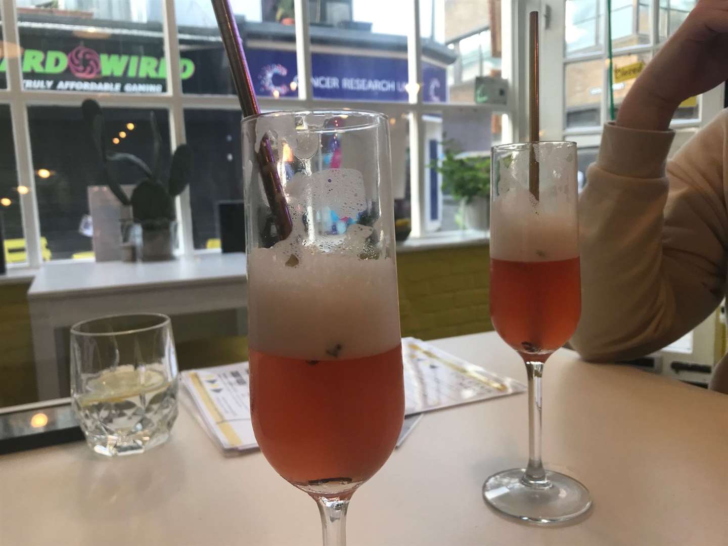 Cocktails overlooking the pedestrianised town centre in Ramsgate