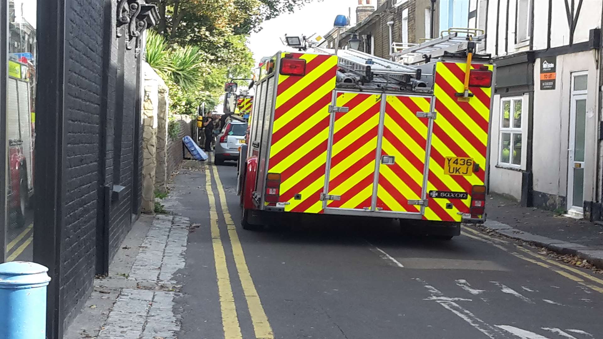 Firefighters at the scene of the blaze in Beach Street, Sheerness