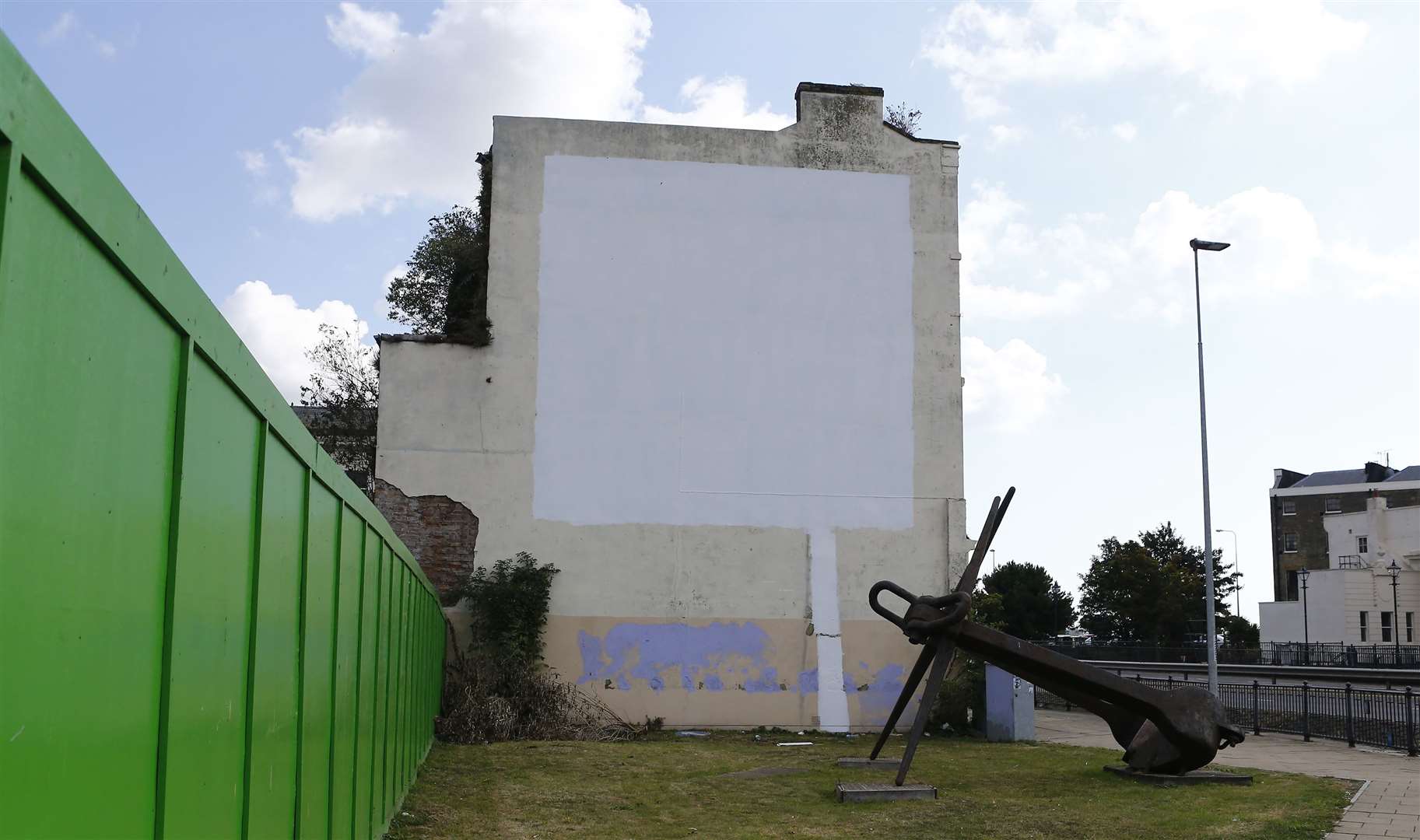 The flank wall after the mural was covered up in August 2019. Picture: Matt Bristow