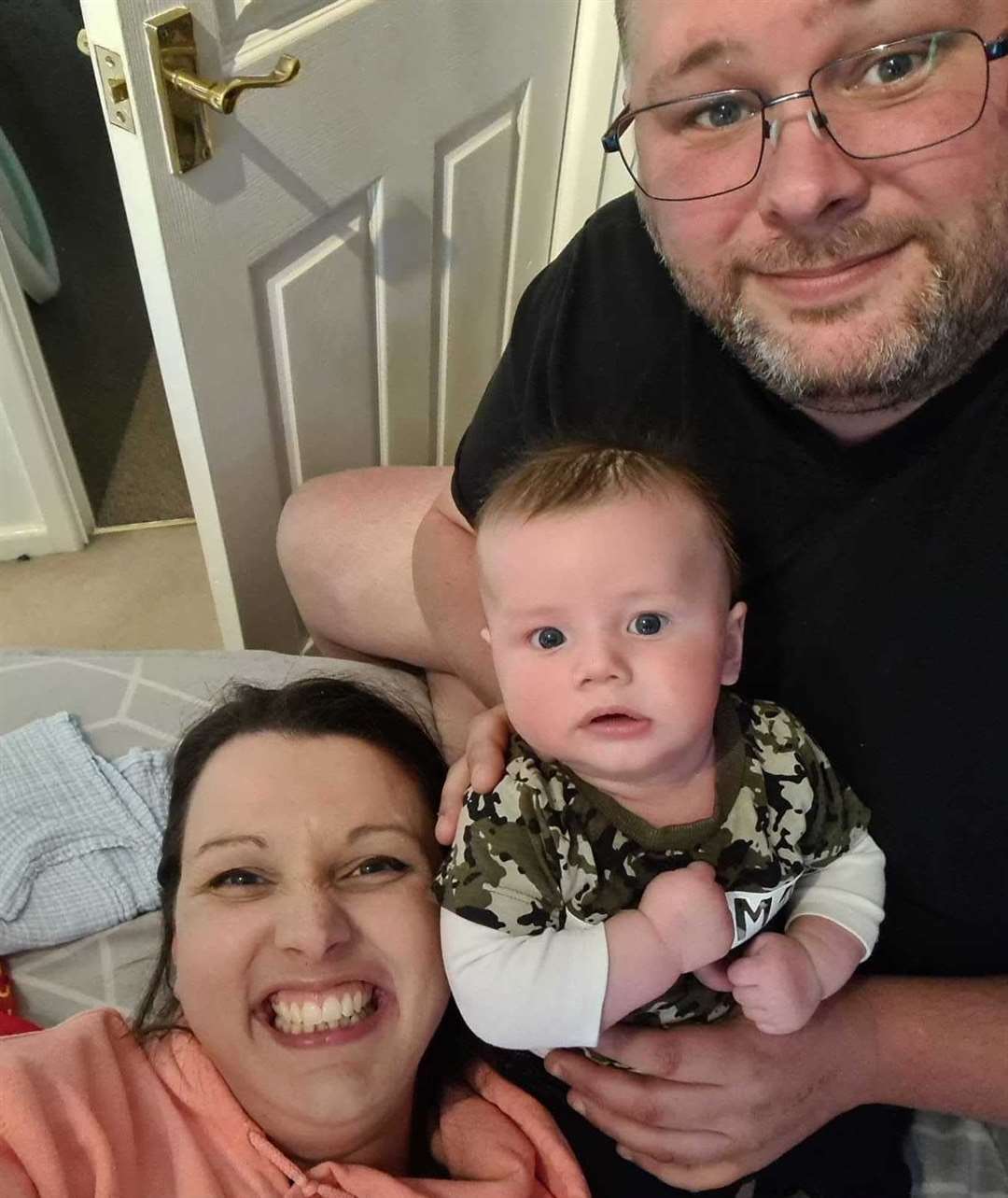 Baby Oliver Steeper with mum Zoe and dad Lewis