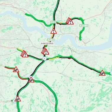 Severe delays are affecting the M25 and surrounding roads. Photo: Traffic England